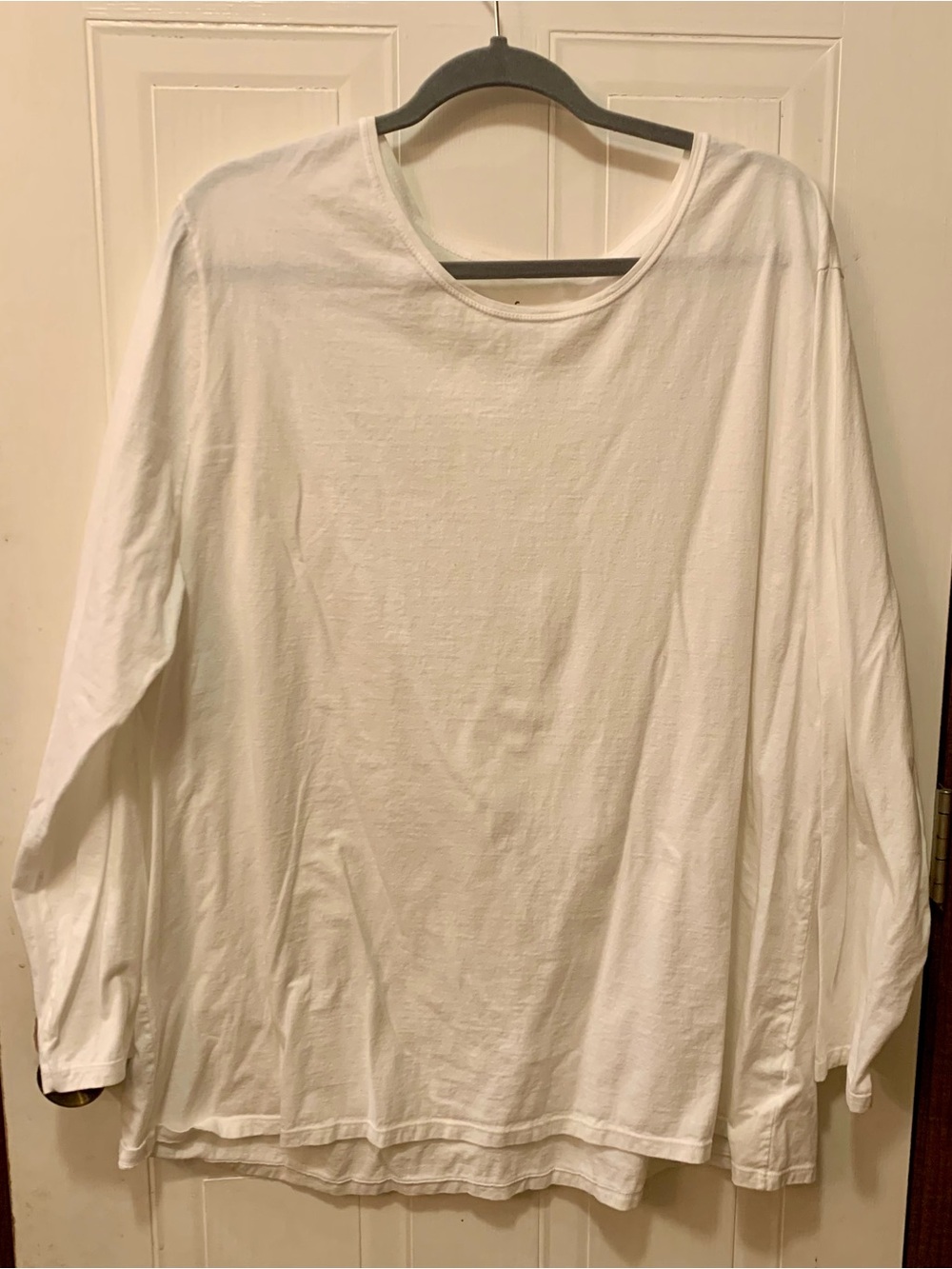 NWOT Just My Size White Long Sleeve Tee Shirt 100% Cotton Plus Size 4X